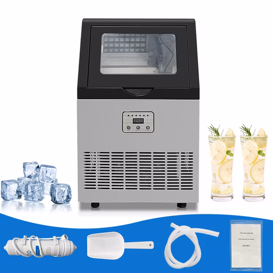 Macchina per il ghiaccio a cubetti/proiettili/granuli/scaglie per uso commerciale, macchina per la produzione di ghiaccio, macchina per il ghiaccio Zbl